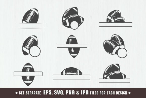 American Football Ball Monogram Svg for Crafts & Graphics