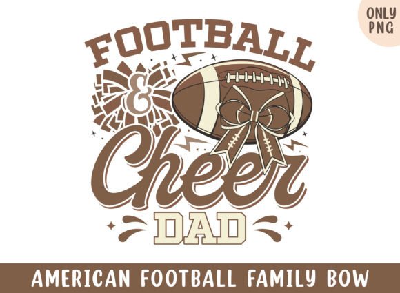American Football Cheer Dad Bow PNG: Graphics for Crafts