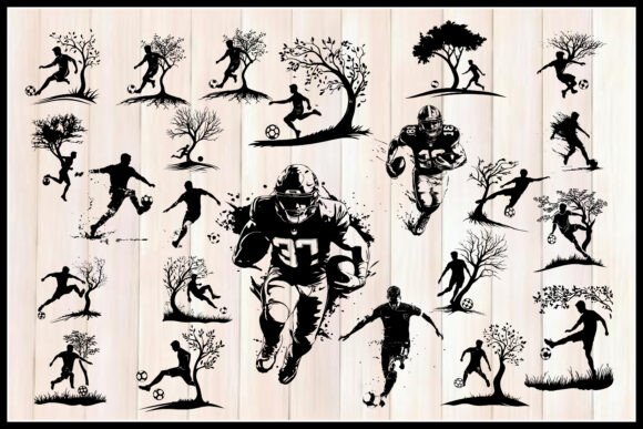 American Football Player SVG Bundle Graphics for Crafts