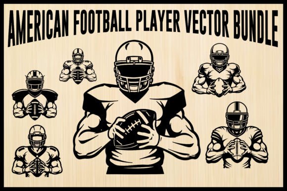 American Football Player Vector Bundle for Crafts & Graphics