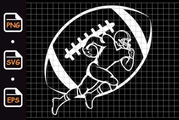 American Football Player with Ball Graphics