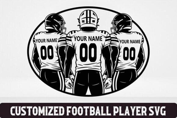 Custom Football Player SVG Personalize: Graphics for Crafts