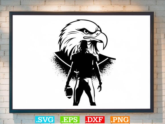 Eagle Football Player SVG: Graphics for Local Crafts & Branding