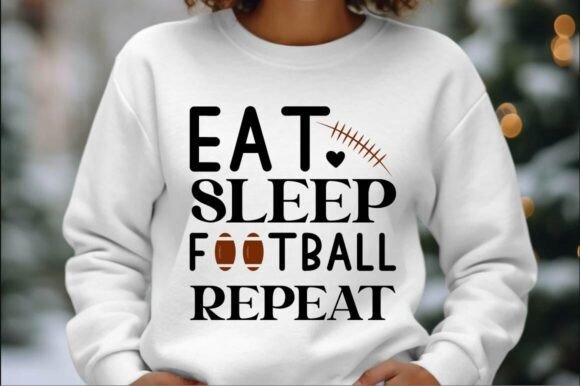 Eat Sleep Football SVG Design: Crafts & Graphics for Local Brands