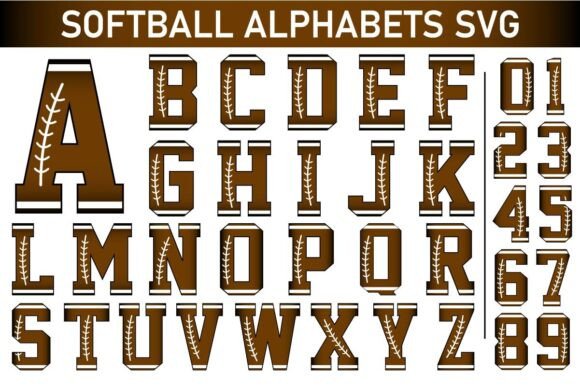 Football Alphabet & Numbers SVG Graphics for Crafts