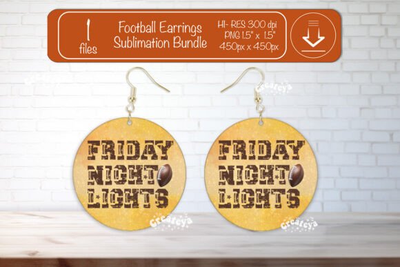 Football Earrings PNG Round Earring Design