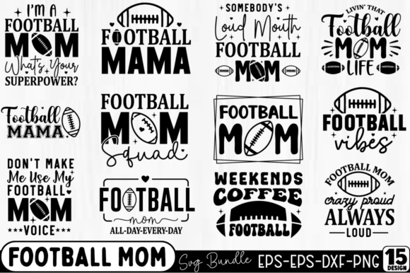 Football Mom SVG Bundle: Graphics for Crafts & Content