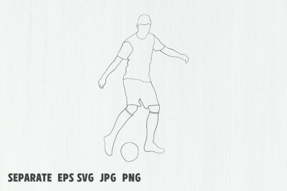 Football Player Line Drawing Vectors