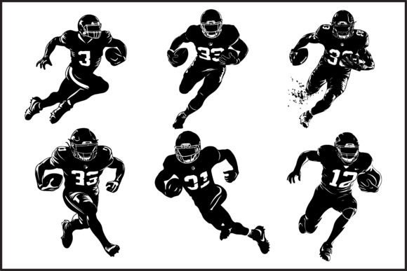 Football Player Silhouette SVG: Graphics for Crafts & Digital Sellers