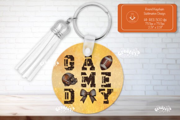Football Quote Round Keychain Graphics for Crafts