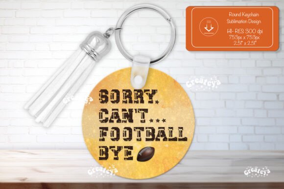 Football Quote Round Keychain Sport PNG Graphics