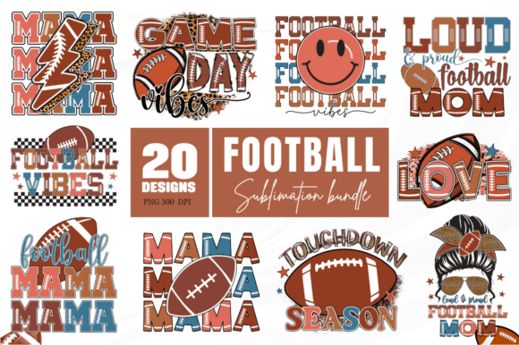 Football Sublimation PNG Design Bundle: Graphics for Crafts