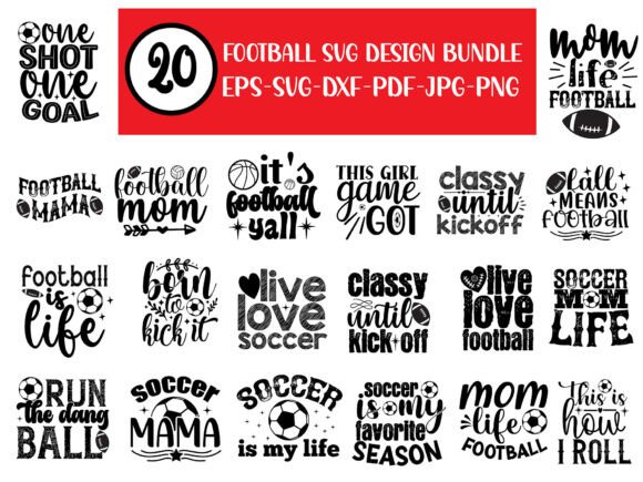 Football SVG Designs Bundle: Graphics for Crafts & Brand Projects