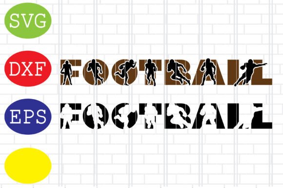 Football Text with Players SVG: Graphics for Crafts & Content