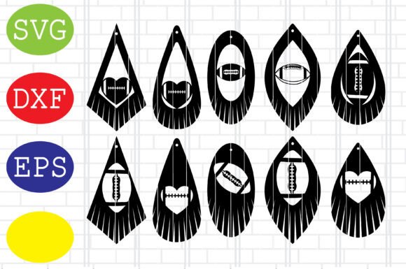 Fringe Football Earrings Graphics for Crafts & Content