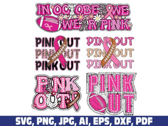 Pink Out Football Breast Cancer SVG PNG