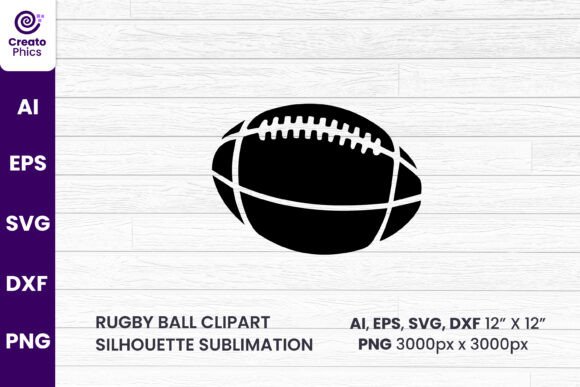 Rugby Ball Clipart American Football SVG for Crafts & Graphics