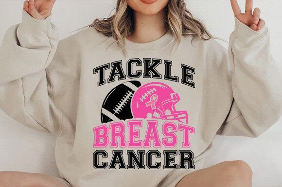 Tackle Breast Cancer Football SVG Graphics for Crafts
